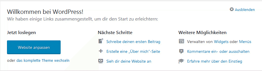 Screen Willkommen